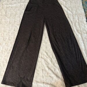 Chic Black/tan Wide-Leg Women's Pants